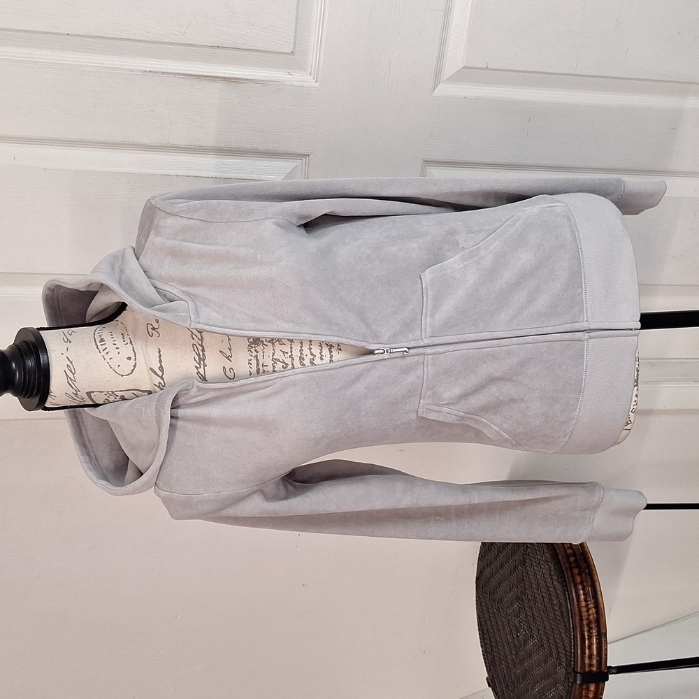 Y2K JUICY COUTURE silver grey VELOUR BLING RARE velvet Women M